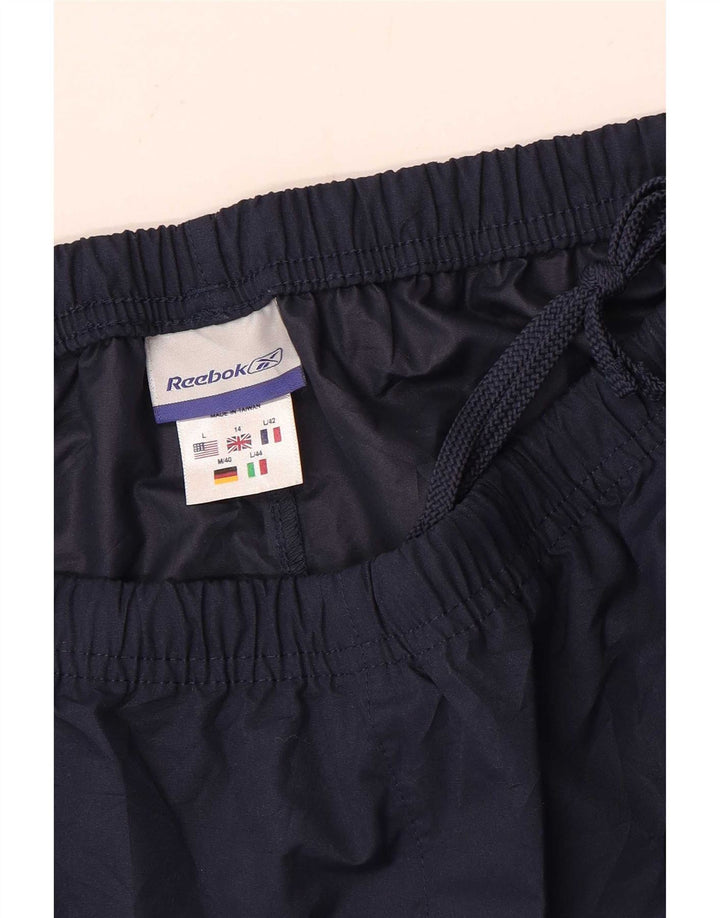 Reebok Womens Tracksuit Trousers UK 14 Large Navy Blue Polyester