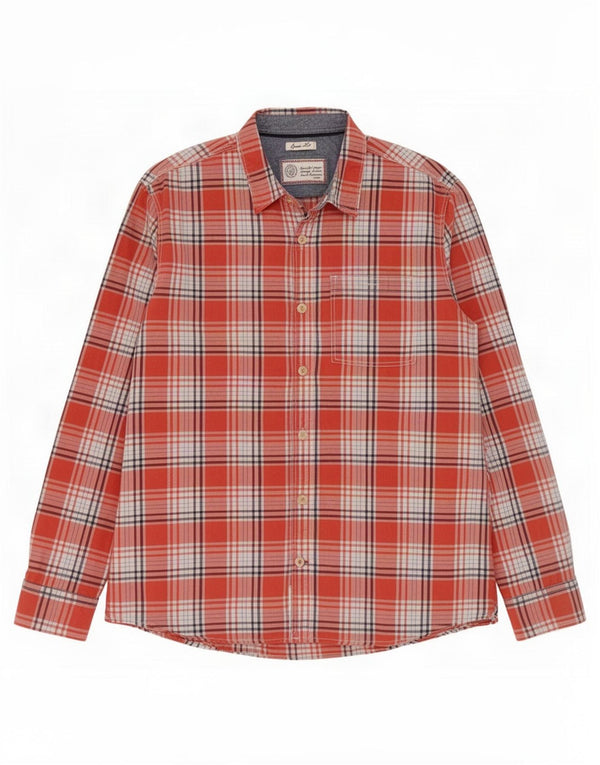 Fat Face Chemise classique pour homme XL en coton à carreaux rouges