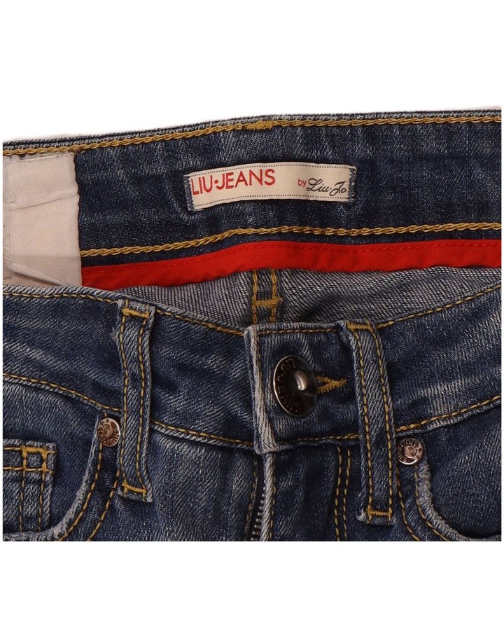 Jeans ritagliati effetto consumato da donna Liu Jo W24 L24 Blu