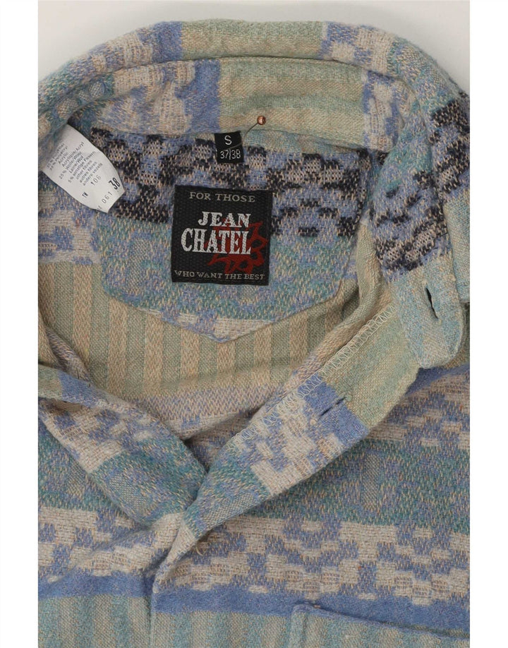 Jean chatel Mens Overshirt Shirt Size 37/38 Small Multicoloured Geometric