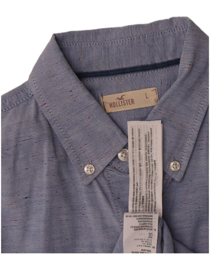Hollister Mens Shirt Large Blue Flecked Cotton