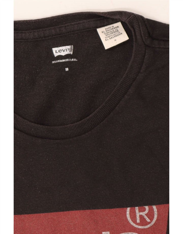 LEVI'S Mens Graphic T-Shirt Top Medium Black Cotton Vintage Levi's and Second-Hand Levi's from Messina Hembry 
