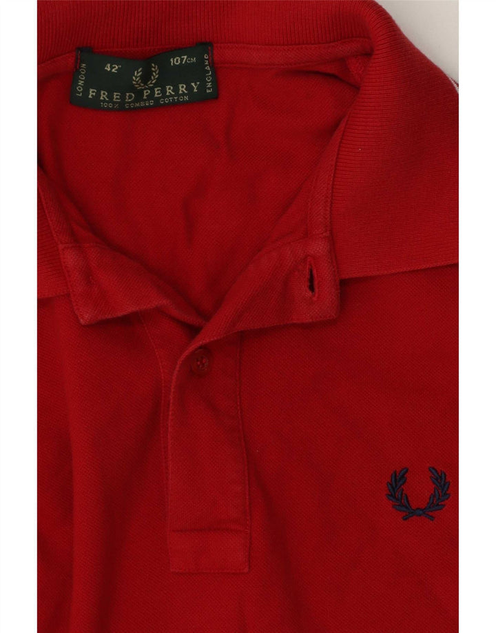 Fred Perry Herre poloshirt Medium rødstribet bomuld