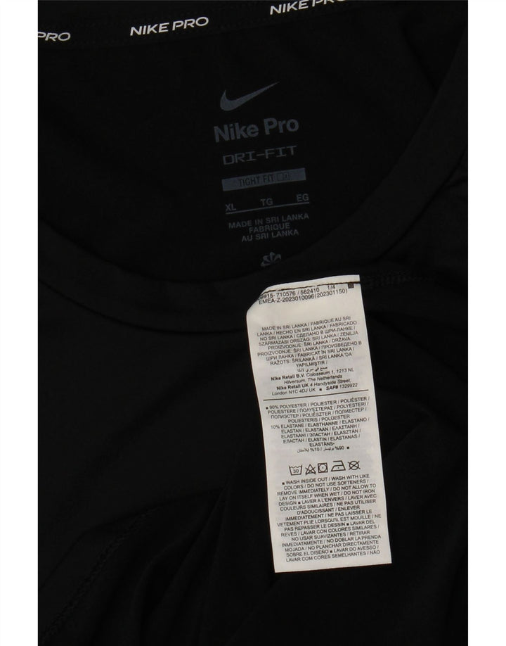 NIKE Mens Tight Fit T-Shirt Top XL Black Polyester