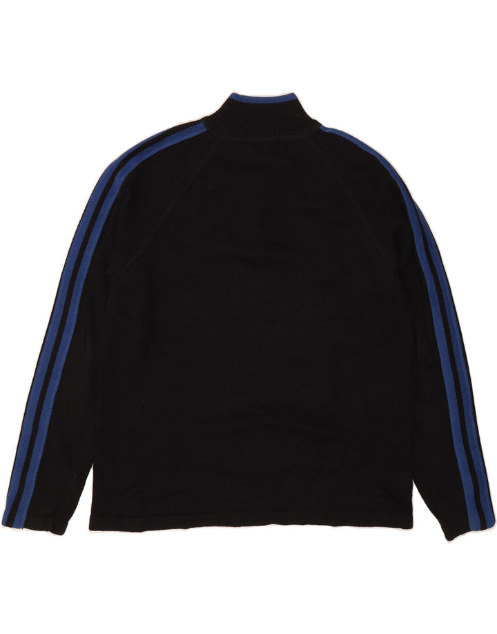 EDDIE BAUER Mens Zip Neck Jumper Sweater Large Black Cotton Vintage Eddie Bauer and Second-Hand Eddie Bauer from Messina Hembry 