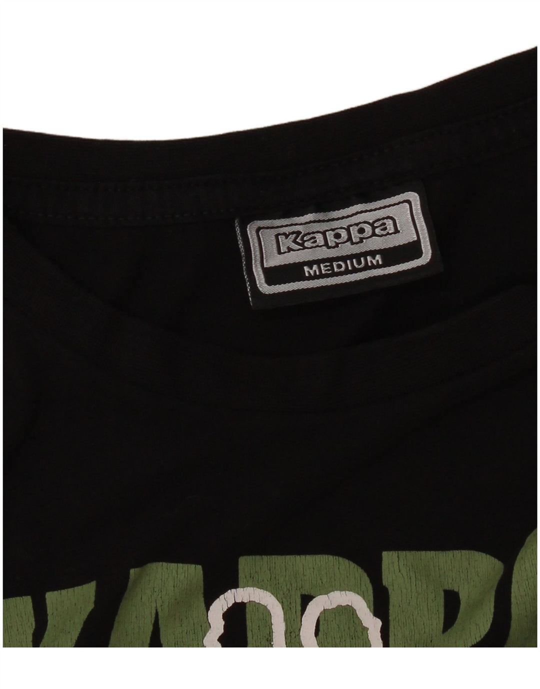 KAPPA Womens Graphic T-Shirt Top UK 14 Medium Black
