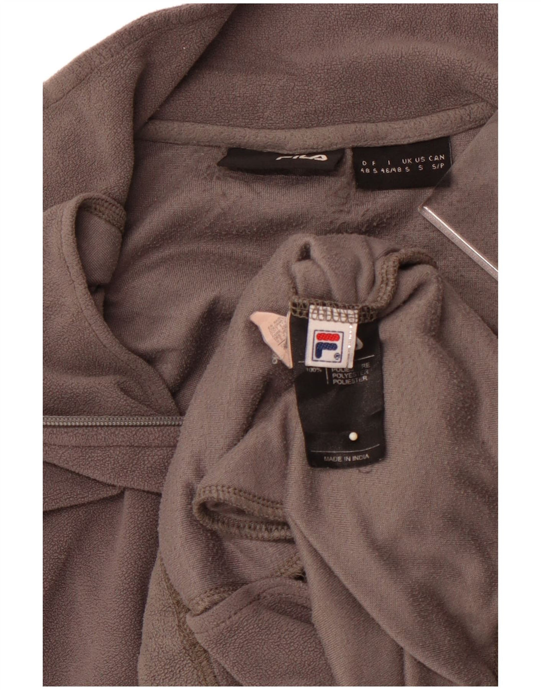 FILA Mens Fleece Jacket UK 36 Small Grey Polyester