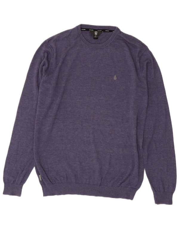 Pulover pentru bărbați Volcom cu gât roșu, bumbac mare violet
