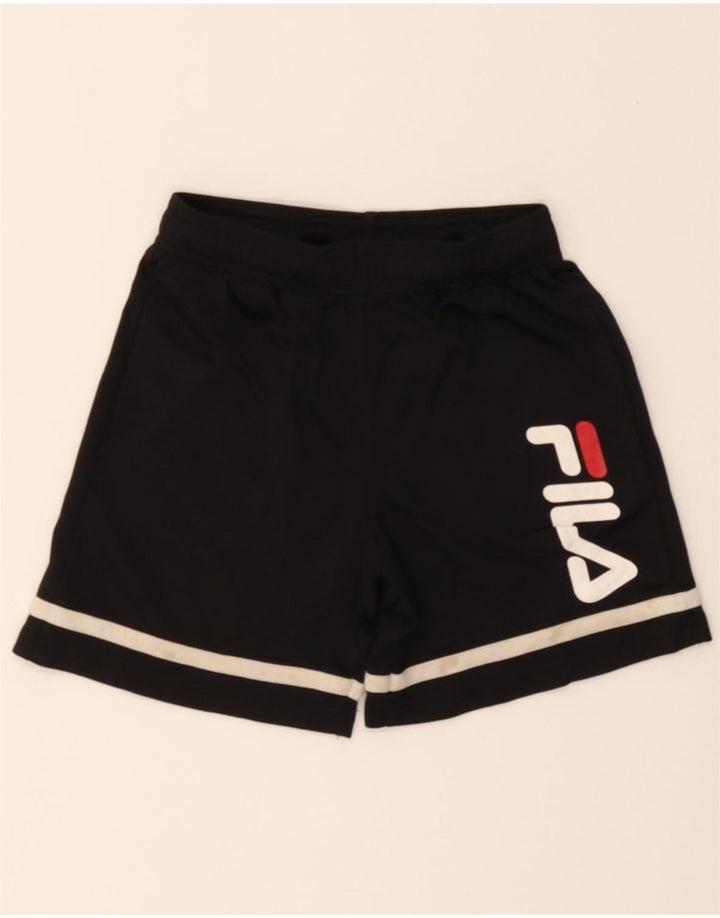 FILA Boys Graphic Sport Shorts 5-6 Years Small Black Polyester Vintage Fila and Second-Hand Fila from Messina Hembry 