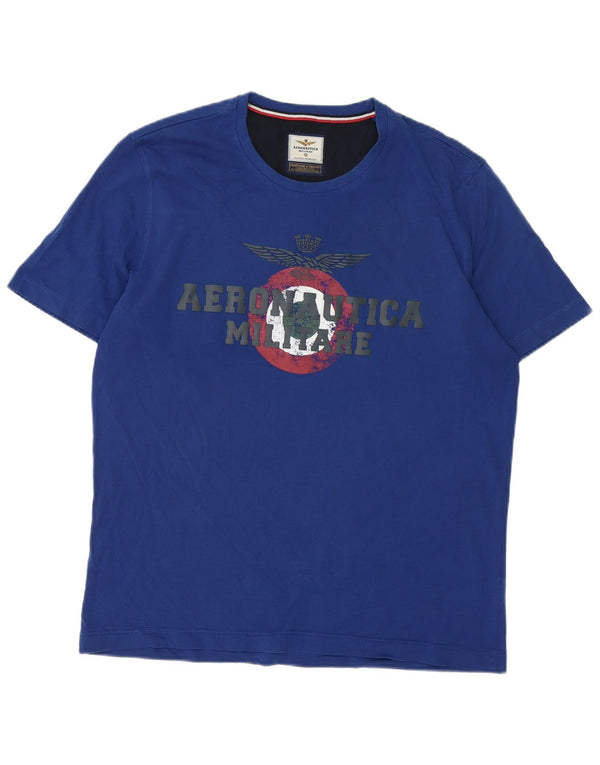 Aeronautica Militare Camiseta gráfica para hombre Top 2XL Azul