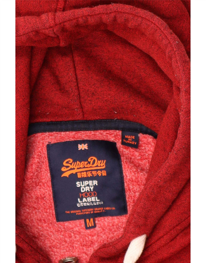 Superdry Mens Graphic Zip Hoodie Sweater Medium Red Cotton