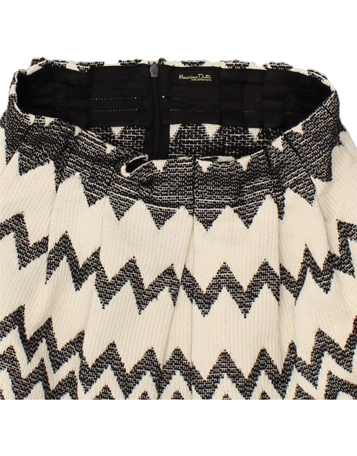 MASSIMO DUTTI Womens A-Line Skirt W26 Small Off White Chevron Viscose Vintage Massimo Dutti and Second-Hand Massimo Dutti from Messina Hembry 