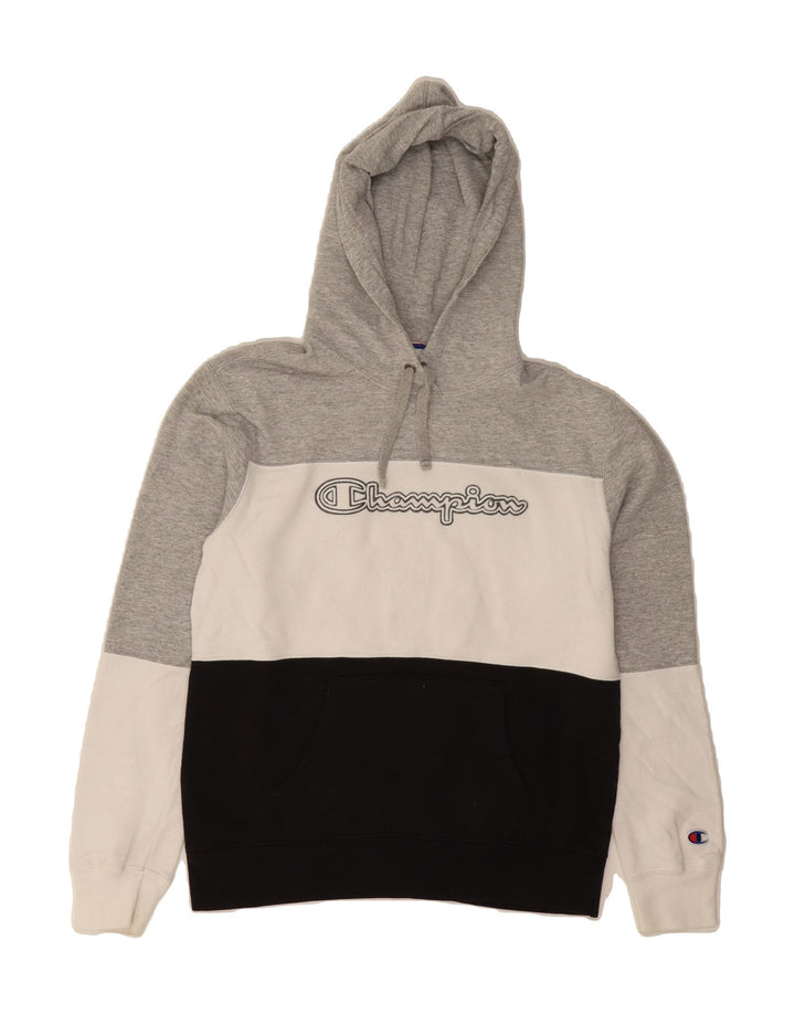 CHAMPION Womens Oversized Hoodie Jumper UK 10 Small Multicoloured Vintage Champion and Second-Hand Champion from Messina Hembry 
