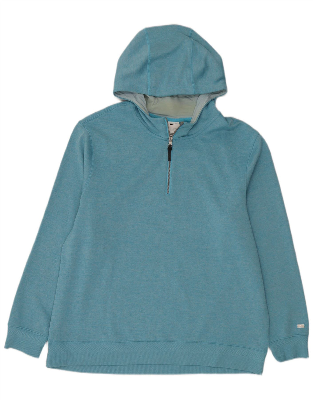 Nike Mens Zip Neck Hoodie Jumper XL Blue Polyester