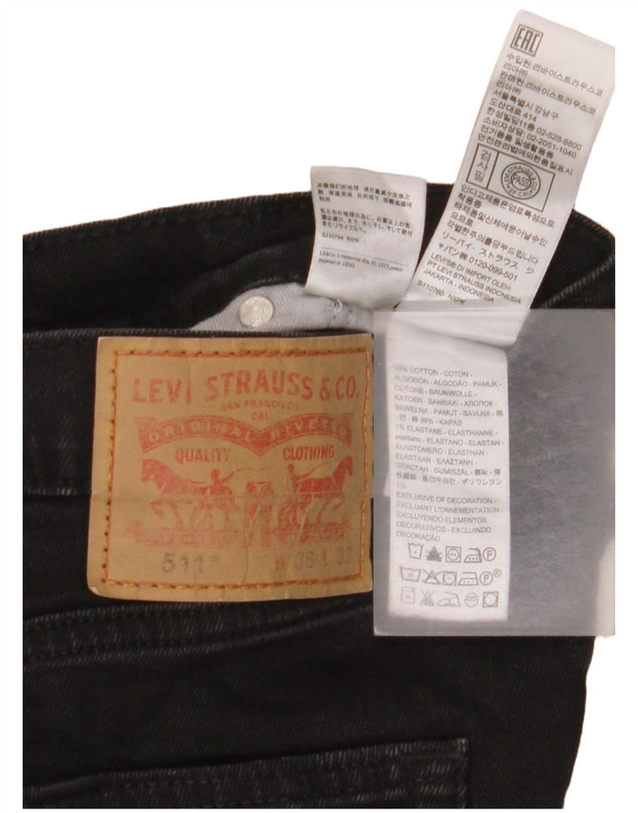 Męskie jeansy Levi's 511 Slim W36 L32 Czarna bawełna