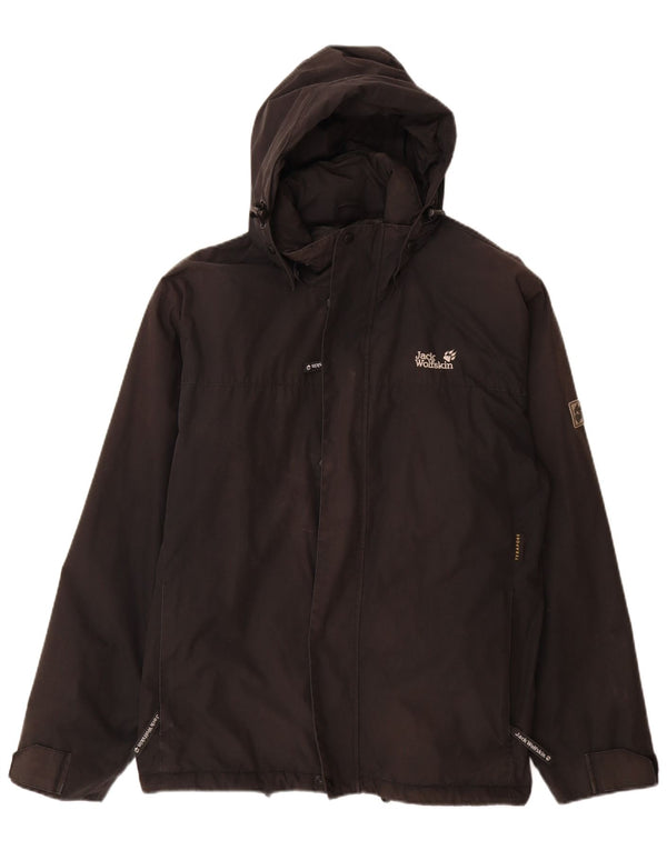 Jack Wolfskin Mens Hooded Windbreaker Jacket UK 40/42 Large Black Polyester