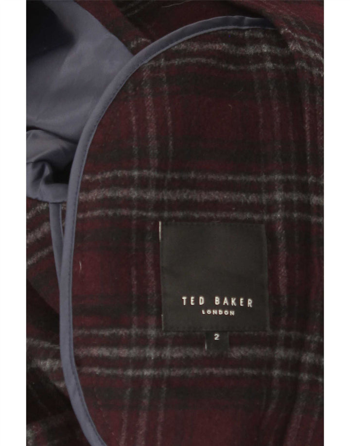 Ted Baker Mens Bomber Jacket Size 2 Small Burgundy