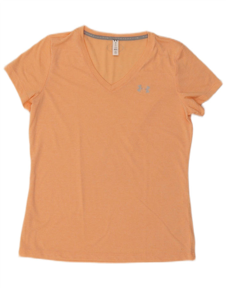 Under Armour Womens T-Shirt Top UK 12 Medium Orange