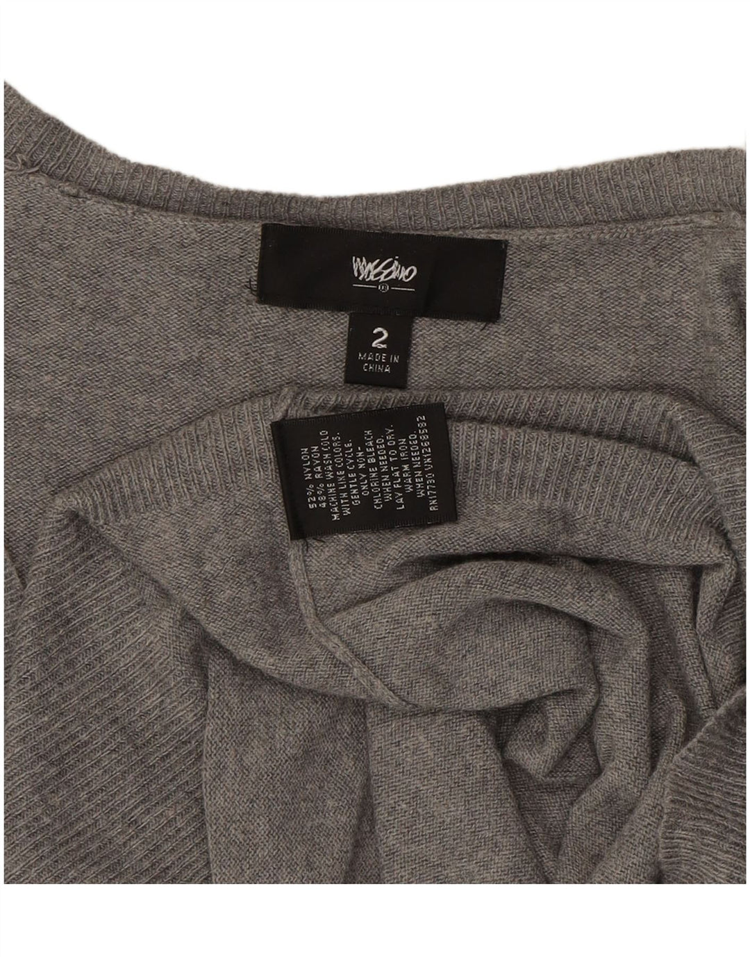MOSSIMO Womens Oversized V-Neck Jumper Sweater US 2 XS Grey Nylon