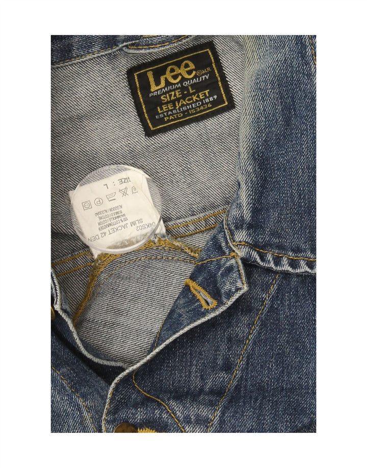 LEE Veste en jean pour homme UK 40 Large Bleu Coton