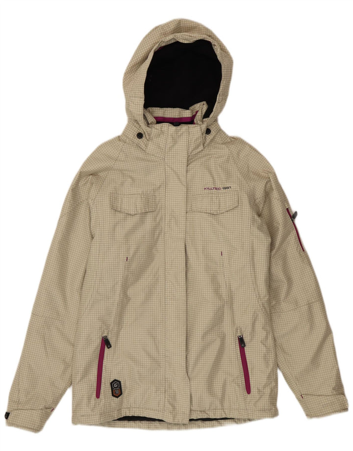 Killtec Girls Windbreaker Jacket 15-16 Years Beige Check Polyester