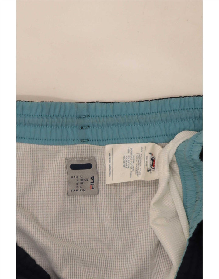 Pantaloncini sportivi da uomo Fila Large in poliestere blu navy
