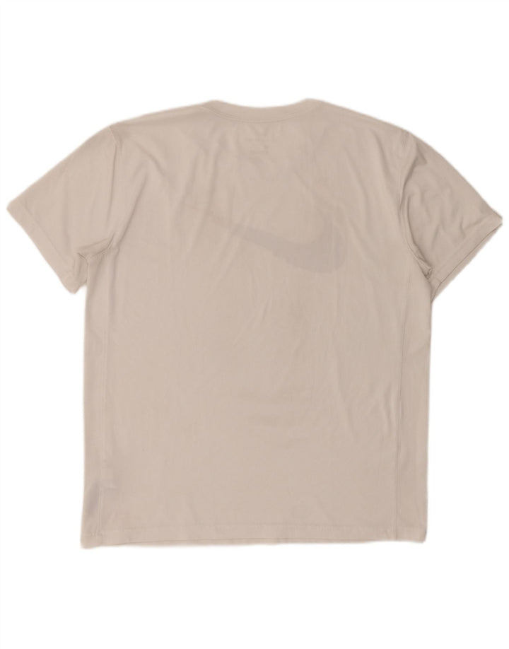 Nike Mens Dri Fit Graphic T-Shirt Top Large White Polyester