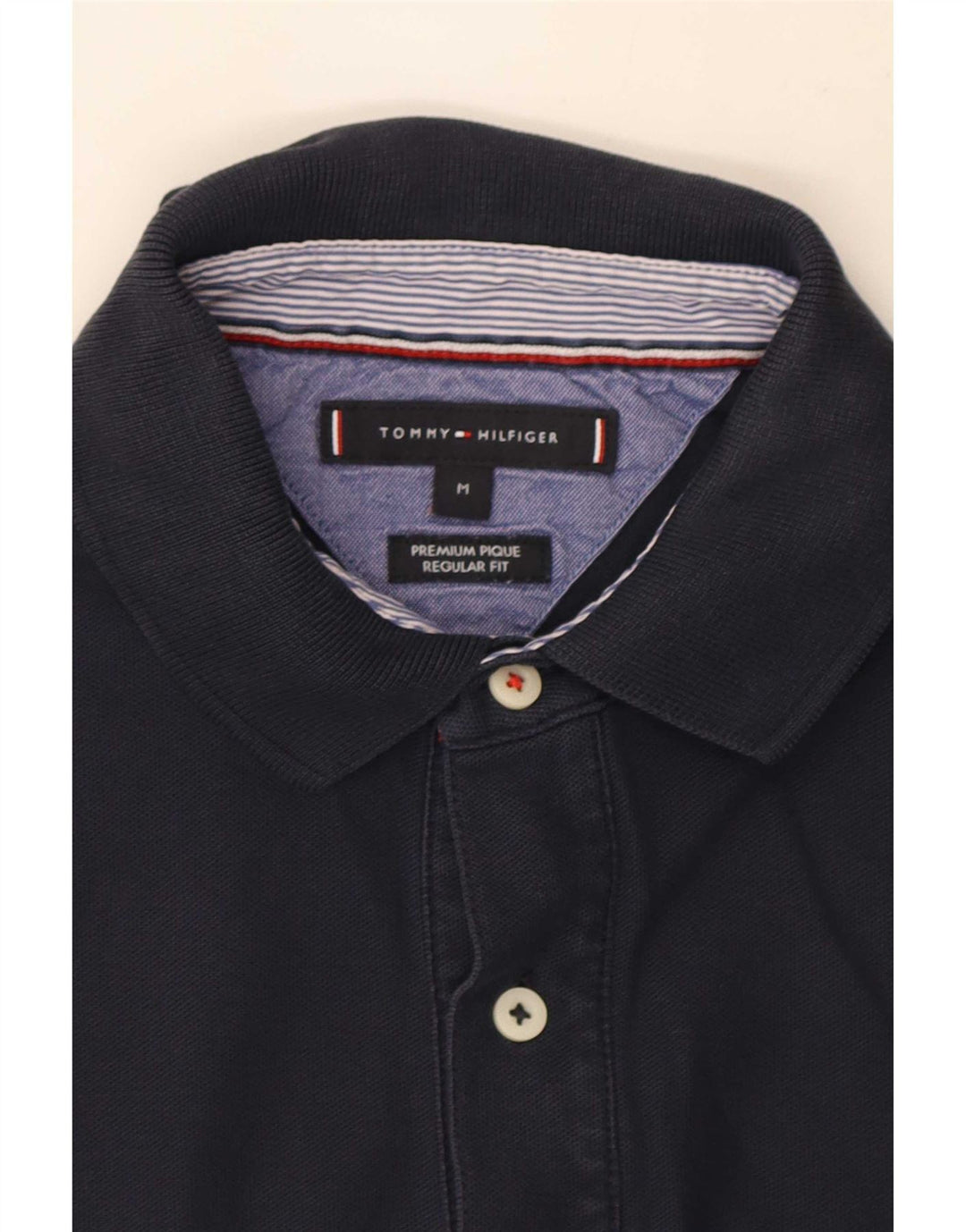Tommy Hilfiger Mens Regular Fit Polo Shirt Medium Navy Blue