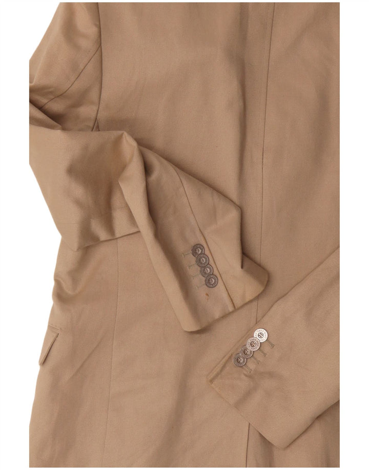 Zara Mens 2 Button Blazer Jacket EU 50 Medium Beige Cotton
