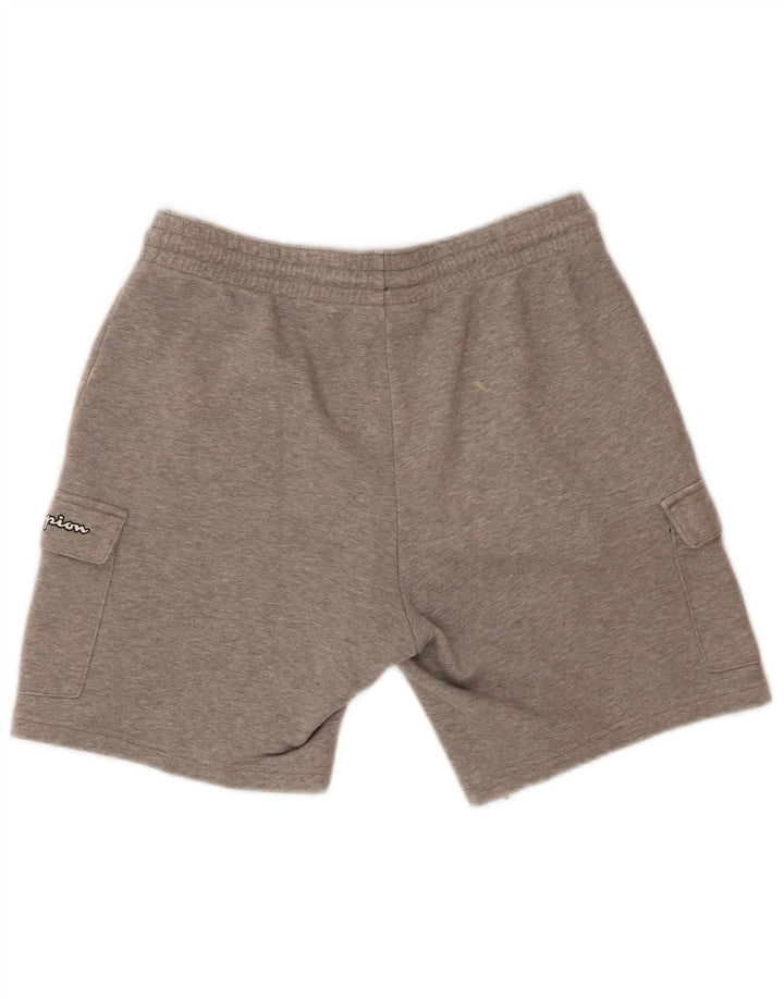 CHAMPION Mens Graphic Sport Shorts Medium  Grey Cotton