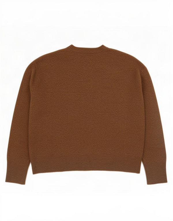 Zara Womens Oversized Crew Neck Jumper Sweater UK 14 Medium Brown