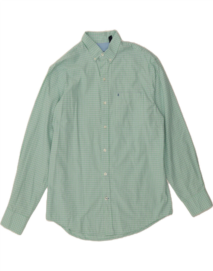 IZOD Mens Shirt Small Green Check Cotton Vintage Izod and Second-Hand Izod from Messina Hembry 