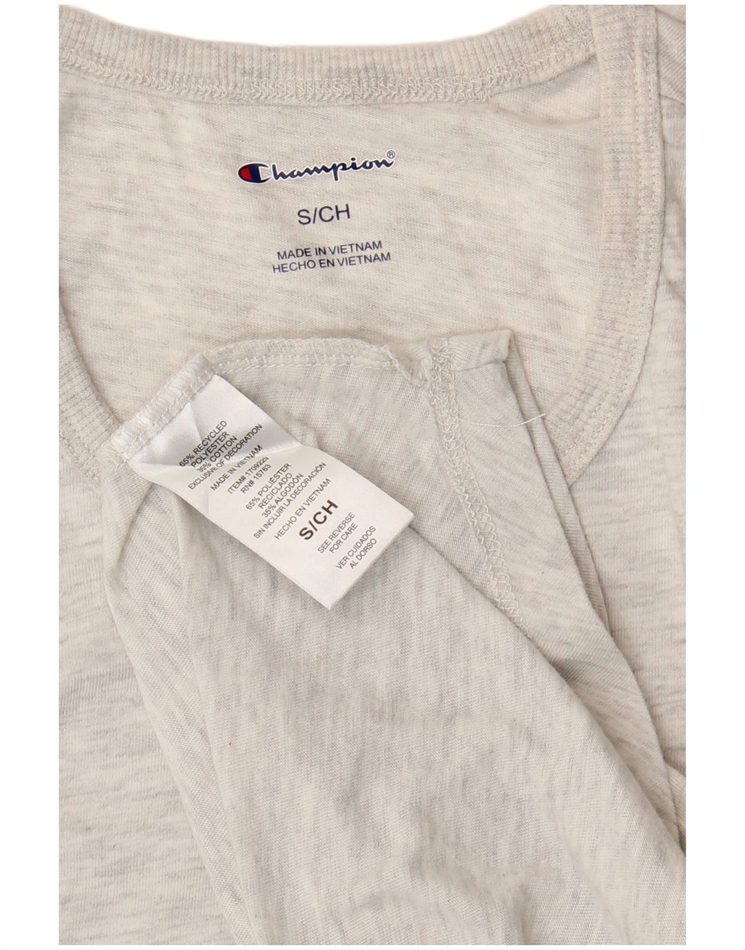 CHAMPION Womens Top Long Sleeve UK 10 Small Grey Flecked Polyester