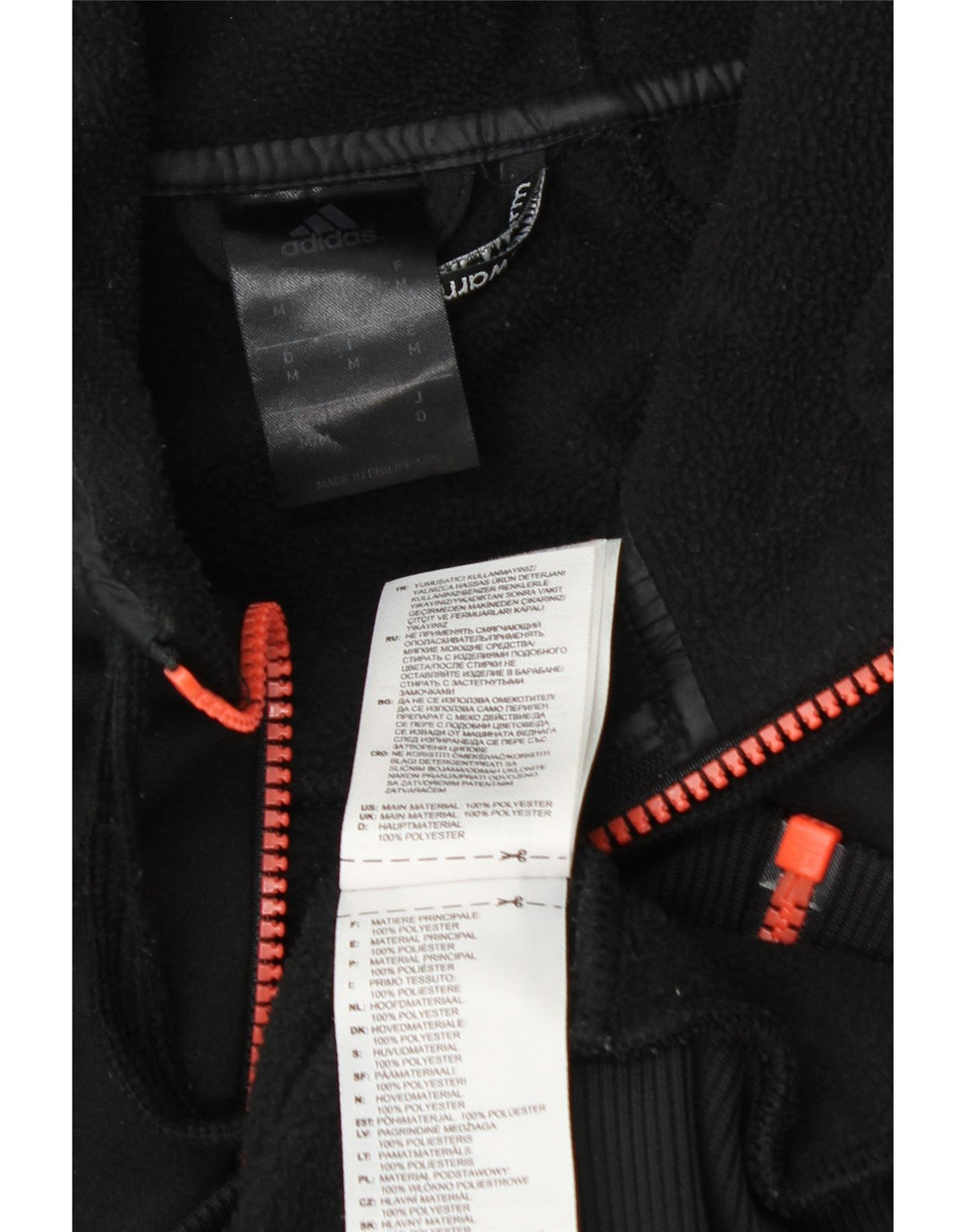 Adidas Mens Climawarm Graphic Zip Hoodie Sweater Medium Black Polyester