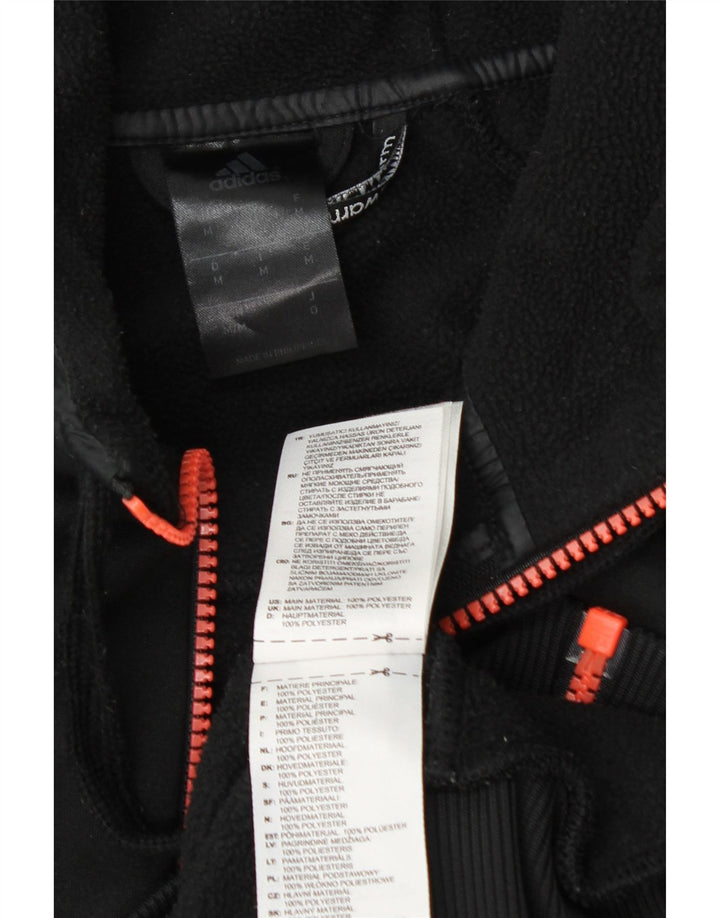 Adidas Mens Climawarm Graphic Zip Hoodie Sweater Medium Black Polyester
