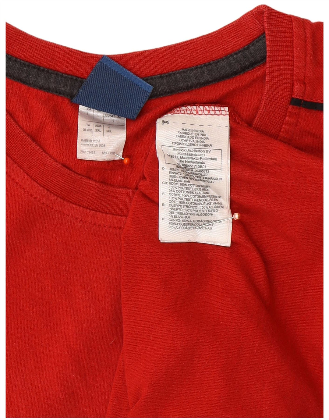 REEBOK Mens Graphic T-Shirt Top Large Red Cotton