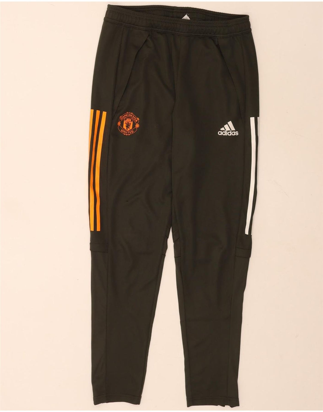 Adidas Mens Manchester United Tracksuit Trousers Medium Khaki Polyester