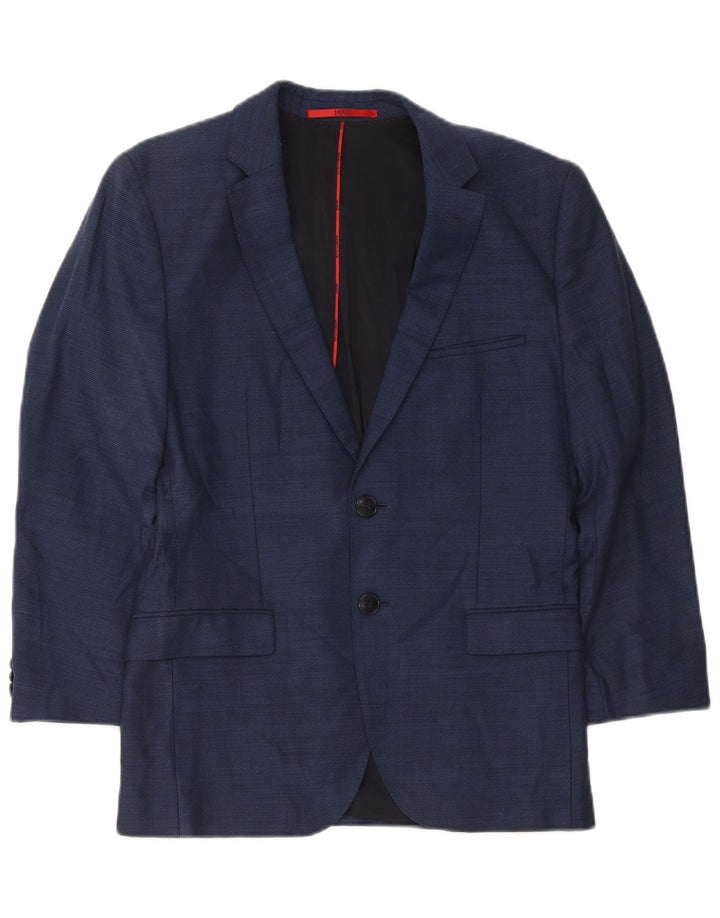 Hugo Boss Chaqueta tipo blazer de 2 botones para hombre EU 46 Small Azul marino Lana virgen