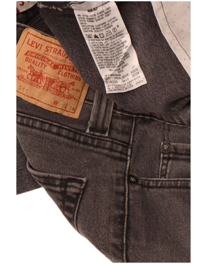 LEVI'S Womens 511 Slim Jeans W36 L34 Grey Cotton