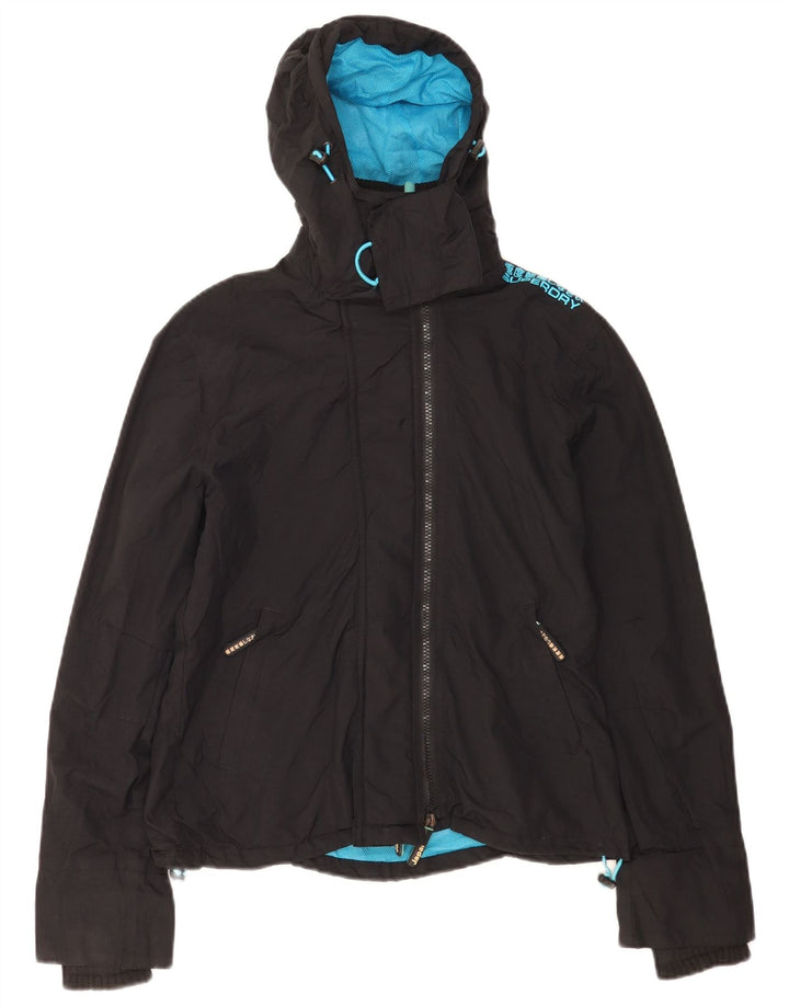 Superdry Womens Graphic Windbreaker Jacket UK 16 Large Black