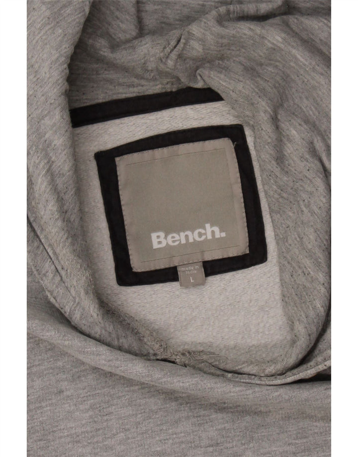 BENCH Mens Graphic Hoodie Jumper Large Grey Cotton Vintage Bench and Second-Hand Bench from Messina Hembry 