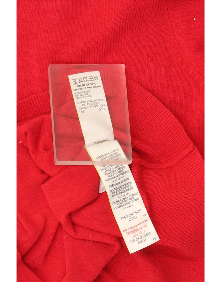 Marks & Spencer Dame Cardigan Sweater UK 12 Medium Red Viscose