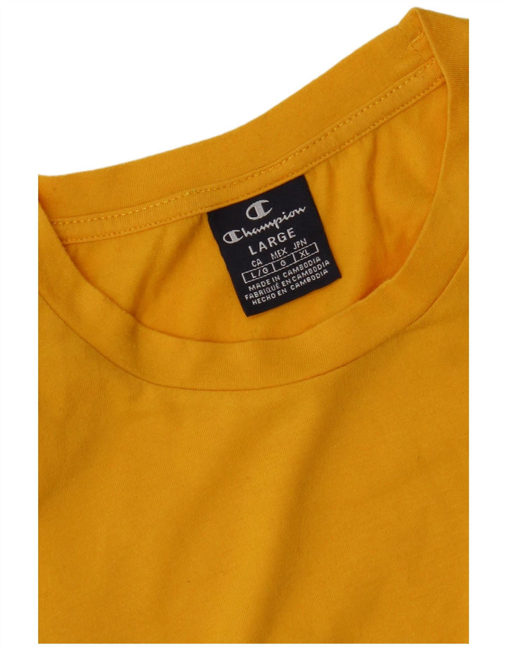Champion Mens Graphic T-Shirt Top Large Yellow