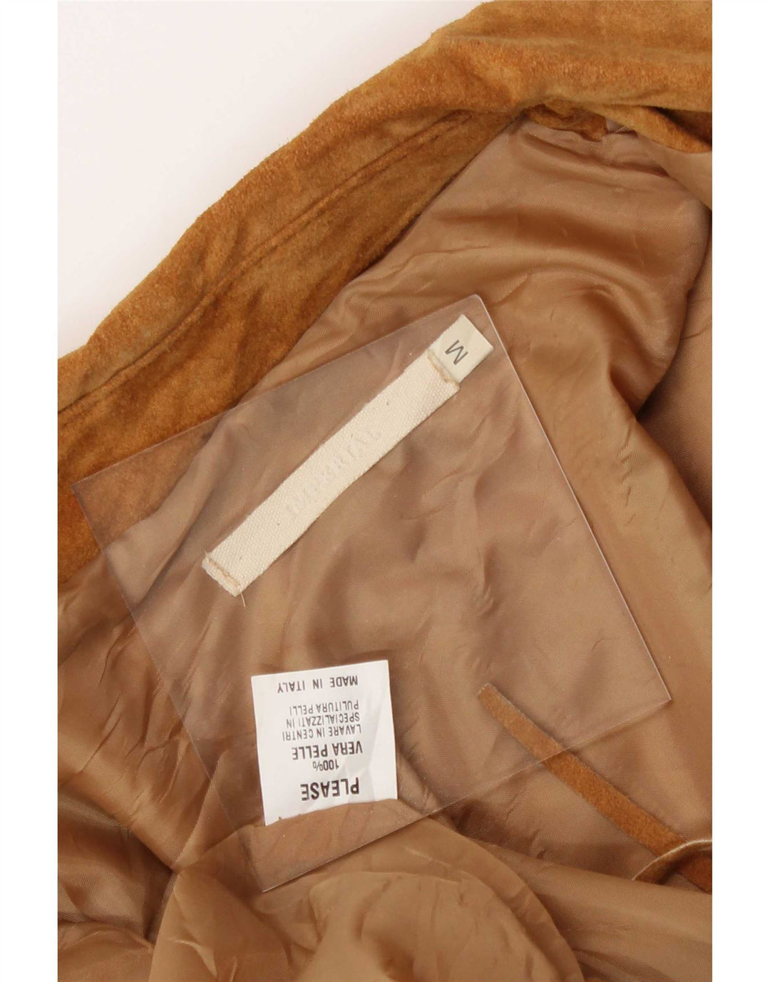 Imperial Womens Crop Suede Jacket UK 12 Medium Beige Leather