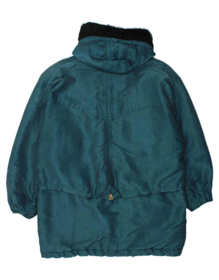 VINTAGE Womens Oversized Hooded Windbreaker Jacket EU 42 Large Blue Vintage Vintage and Second-Hand Vintage from Messina Hembry 