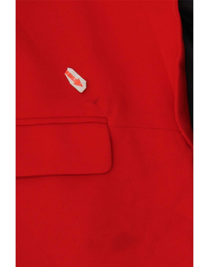 Zara Womens Blazer Jacket UK 14 Médio Vermelho Poliéster Clássico