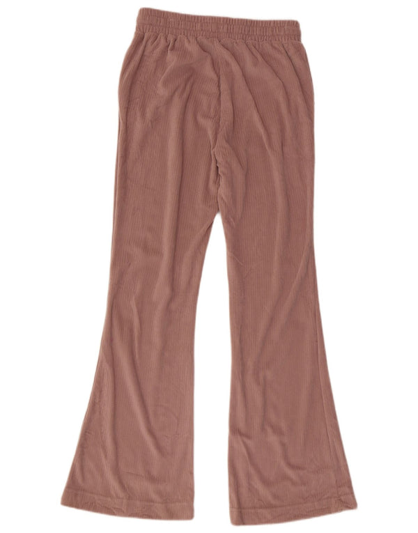 Adidas Womens Flare Velour Tracksuit Trousers UK 12/14 Medium Pink