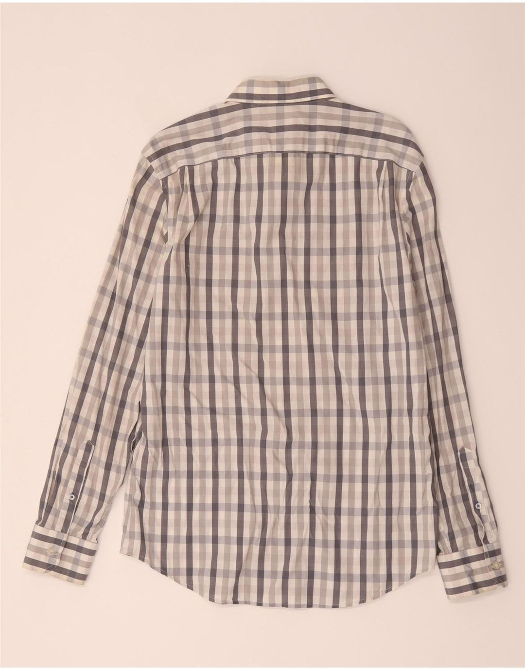 Camisa Gap Hombre Slim Fit De Algodón A Cuadros Gris Medio