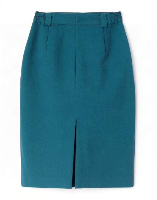 Gonna dritta da donna vintage W24 XS blu a spina di pesce