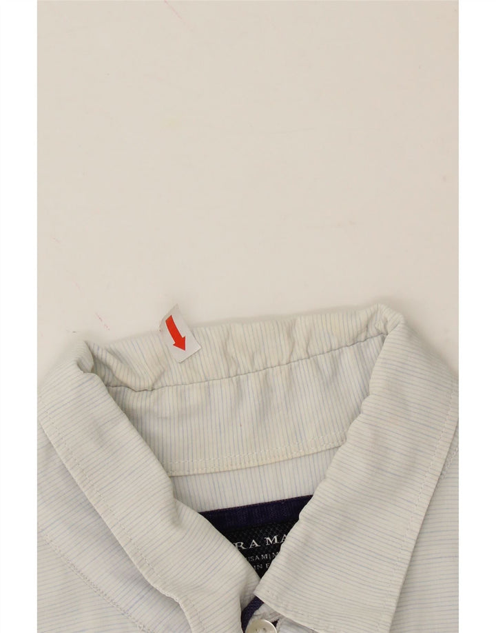 ZARA Mens Slim Fit Shirt Medium Blue Pinstripe Cotton Vintage Zara and Second-Hand Zara from Messina Hembry 